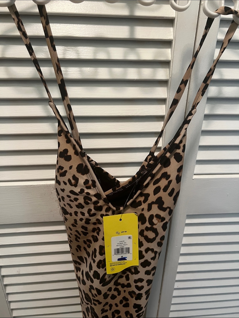 #3125**Women V-Neck Leopard Print One-Piece Swimsuit -o’rageous - Picture 4 of 17